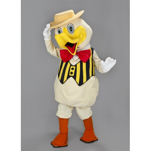 Mascotte Canard veste à rayure 