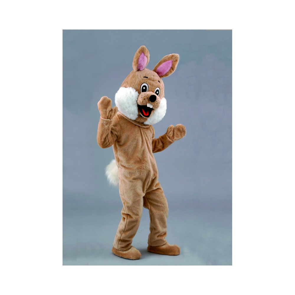 Mascotte de lapin blanc et brun - NetJuggler